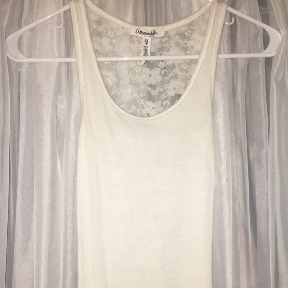 Lace back tank top